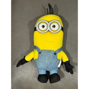 Despicable Me Minion Plush Yellow Blue Overalls Stuffed Toy Character 8" no tag